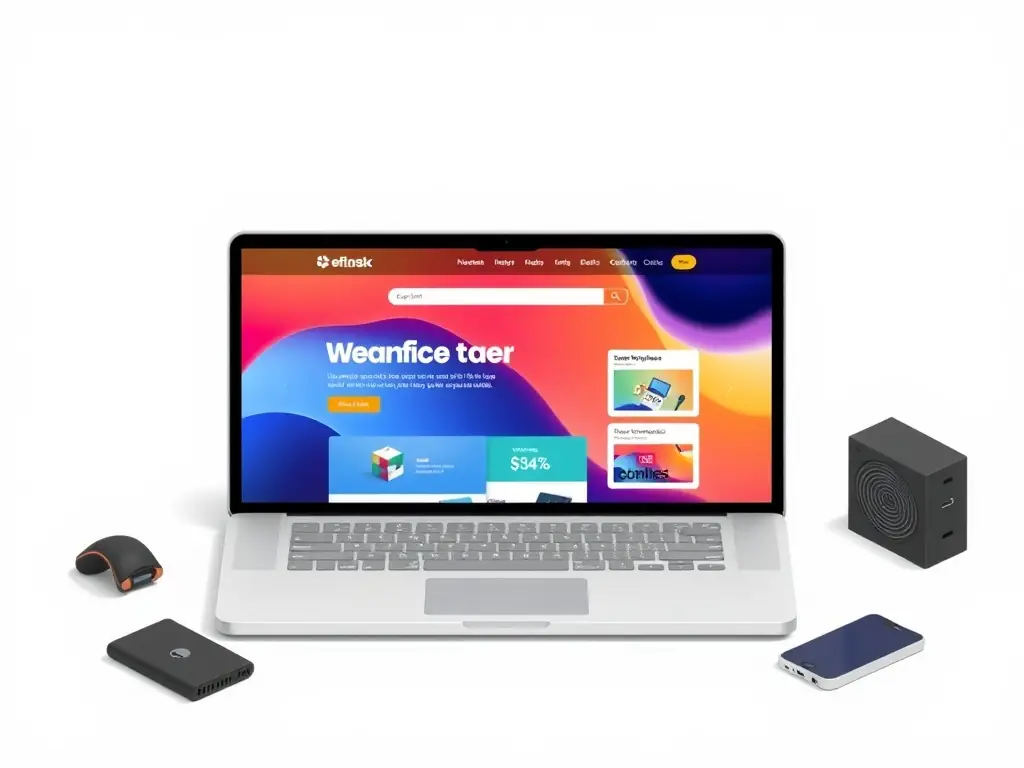 A clean and modern website design displayed on a laptop screen, showcasing website services.